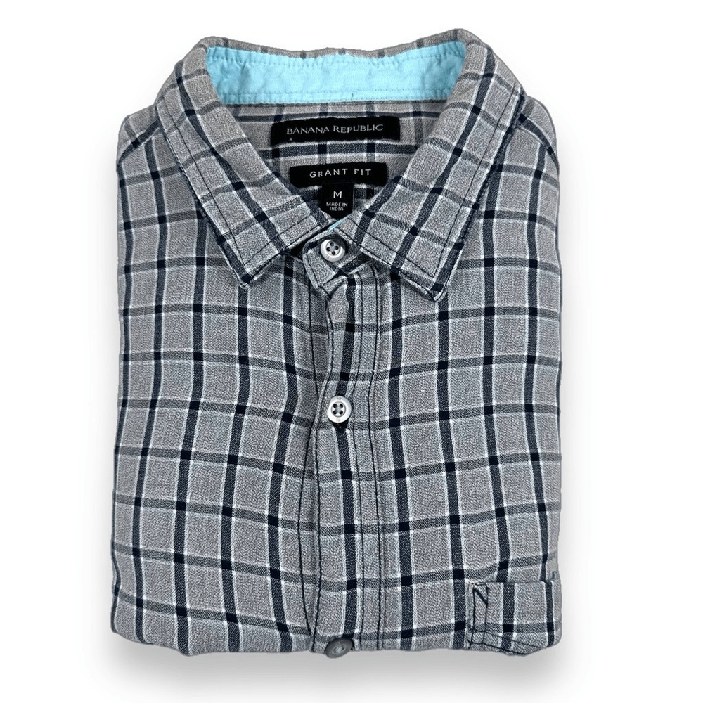 Banana Republic Shirt Mens Size Medium M Great Checked Long Sleeve Button Down‎